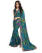 Vasthrlay Chiffon Tassels Unstitched Dark Green Saree