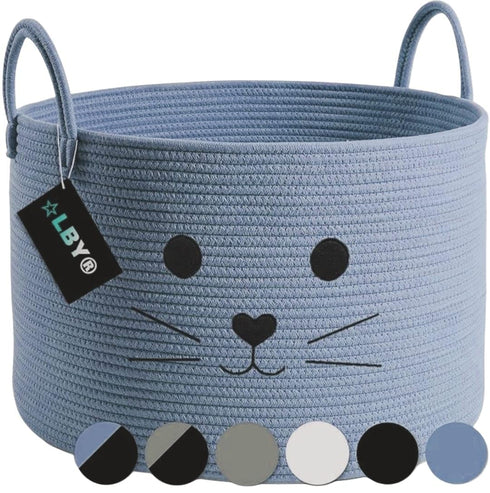 RUGSZONE Handwoven Jute & Cotton Storage Basket