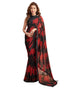 Vasthrlay Georgette Sequence Unstitched Black Saree