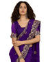 Vasthrlay Embroidery Scalloped Unstitched Maroon Saree
