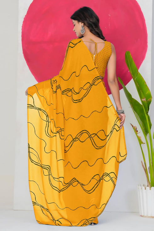 Vasthrlay Fashion Georgette Geometric Dusty Ethnic Wear