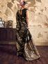 Vasthrlay Vasthrlaywomensbluesatinethnicmotifprinttasselsandlatkanssareewithunstitchedblousepiece Sareeforwoman Designersareeforwomen Rj Ethnic Wear