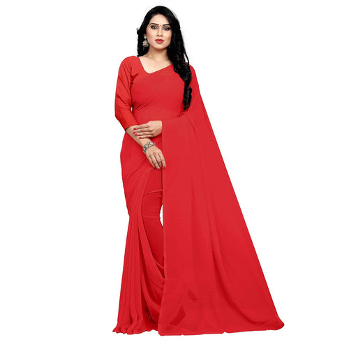 VasthrlayTextile Georgette Unstitched Pink Free Ethnic Wear