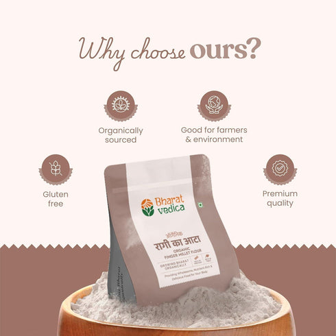 Bharat Vedica Organic Finger Millet Flour Organic Ragi ka atta