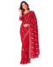 Vasthrlay Embroidery Scalloped Unstitched Red Saree
