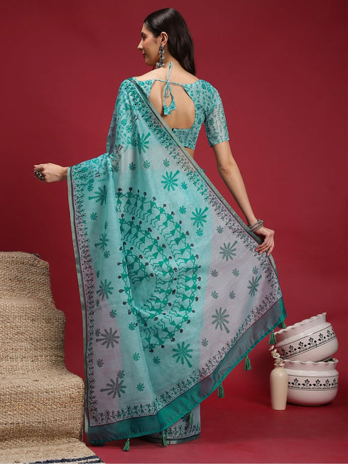 Vasthrlay Madhubani Printed Unstitched Hs Ethnic Wear