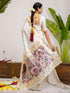 Vasthrlay Weaving Printed Off White Off White Saree