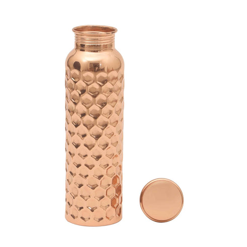 Copper Daimond Hammered Water Bottle 1Litre