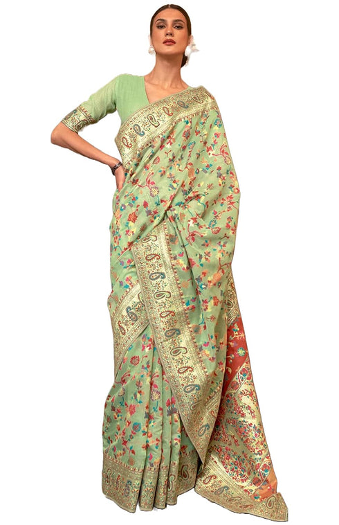 Vasthrlay Kanjivaram Handloom Kashmiri Ethnic Wear