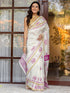 Vasthrlay Shimmer Printed Unstitched Light Green Saree