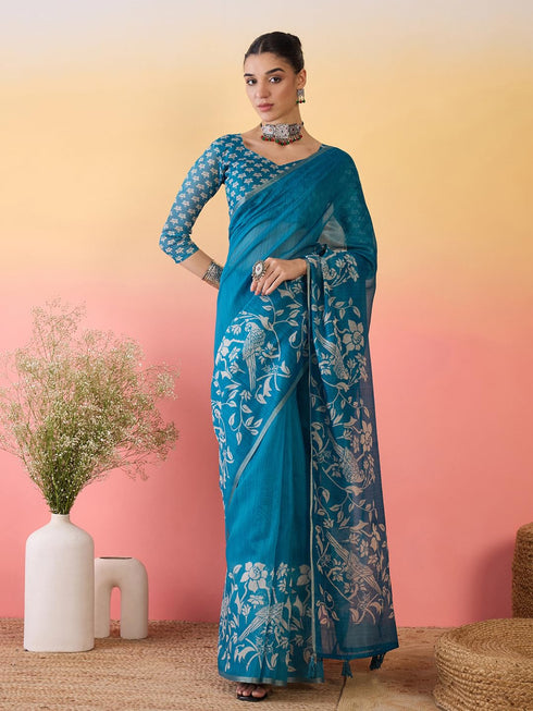 Vasthrlay Botanical Printed Unstitched Hs Ethnic Wear