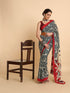 Vasthrlay Pleated Stitched Unstitched Brown Saree