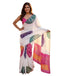 Vasthrlay Chanderi Bandhani Unstitched White Saree