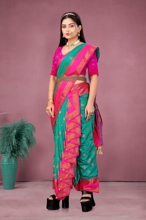 Vasthrlay Paithani Maharashtrian Contrast Traditional