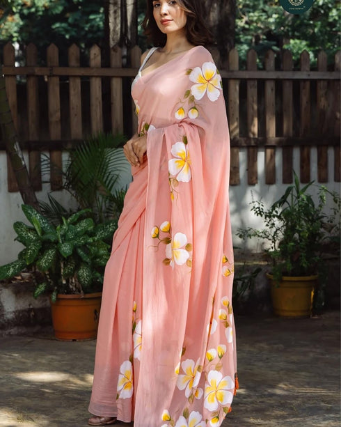 Vasthrlay Painted Floral Traditional Indian