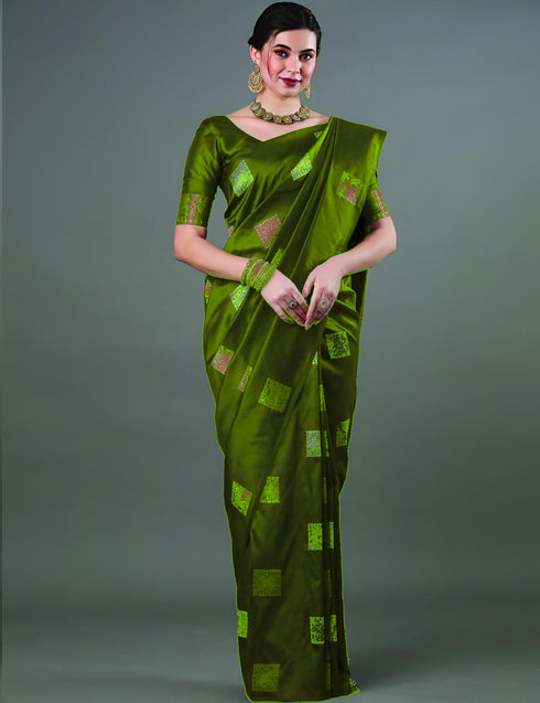 Vasthrlay Banarasi Unstitched Saree
