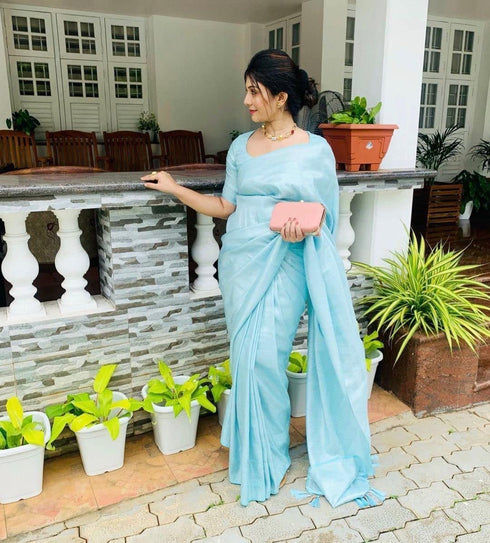 Vasthrlay Silver Banarasi Saree