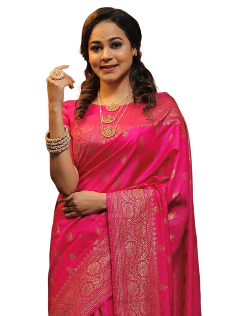 Vasthrlay Banarasi Kanjivaram Unstitched Teal Saree