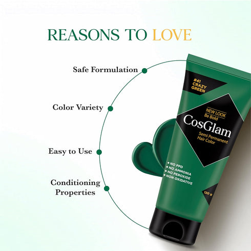 Semi Permanent Hair Color for Women & Men (#41 Crazy Green)
