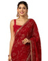 Vasthrlay Georgette Bandhani Green Saree With Unstitched Blouse Piece