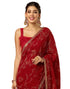 Vasthrlay Georgette Bandhani Unstitched Rani Pink Saree