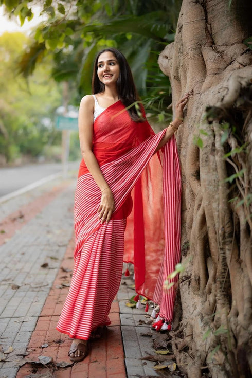 Vasthrlay Striped Lightweight Handloom Unstitche