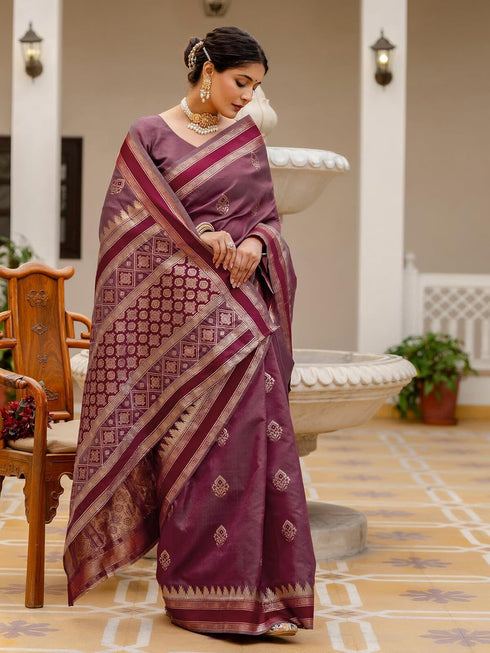 Vasthrlay Banarasi Weaving Unstitched Teal Saree