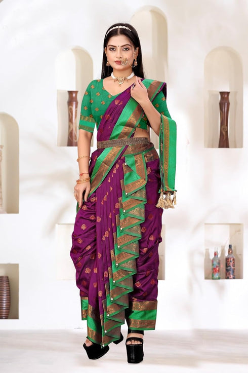 Vasthrlay Paithani Maharashtrian Contrast Traditional