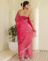 Vasthrlay Womens Printed Unstitched Orange Saree