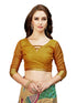 Vasthrlay Cotton Jari Digital Brown Gold Ethnic Wear