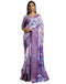 Vasthrlay Womens Printed Unstitched Navy Blue Saree
