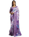 Vasthrlay Womens Printed Purple Saree With Unstitched Blouse Piece