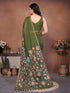 Vasthrlay Multicolour Floral Print Ready To Wear Linen Saree