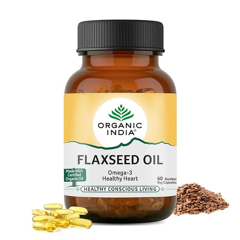 Organic India Flaxseed Oil Veg Capsule bottle