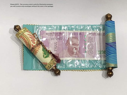 10 Multi Color Ethnic Scroll Style Shagun Envelope