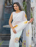 Vasthrlay Printed White Saree