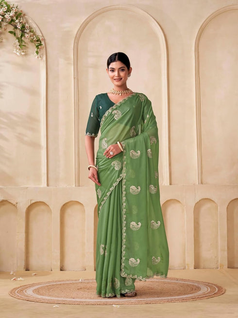 Vasthrlay Georgette Embroidery Unstitched
