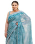 Vasthrlay Womens Printed Unstitched Orange Saree