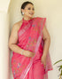 Vasthrlay Womens Printed Unstitched Orange Saree