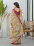 Vasthrlay Printed Tassels Unstitched Khaki Saree