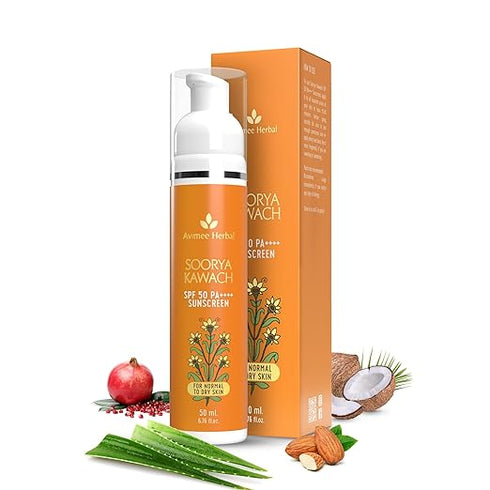 Avimee Herbal Soorya Kawach Sunscreen with De|Tan Extract | SPF 50 PA++++