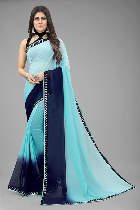 Vasthrlay Georgette Embroidered Mahendi Traditional