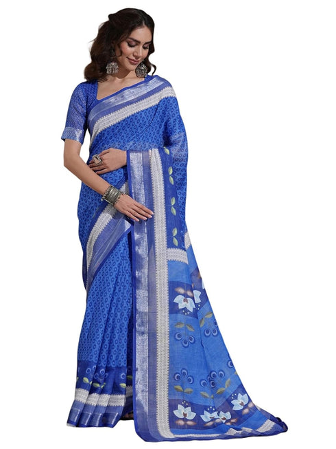 Vasthrlay Weaving Printed Beige Saree