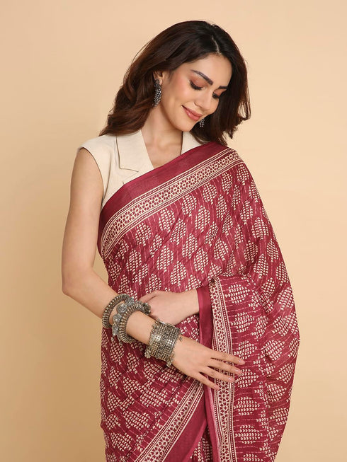 Vasthrlay Lightweight Breathable Traditional Printed Saree
