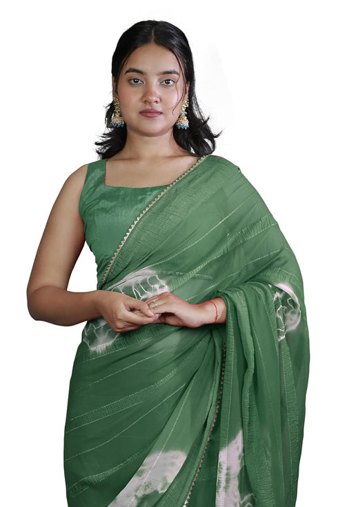 Vasthrlay Fashion Chiffon Shibori Printed Ethnic Wear