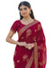 Vasthrlay Georgette Embroidery Unstitched Maroon Saree