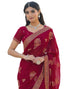 Vasthrlay Georgette Embroidery Unstitched Maroon Saree