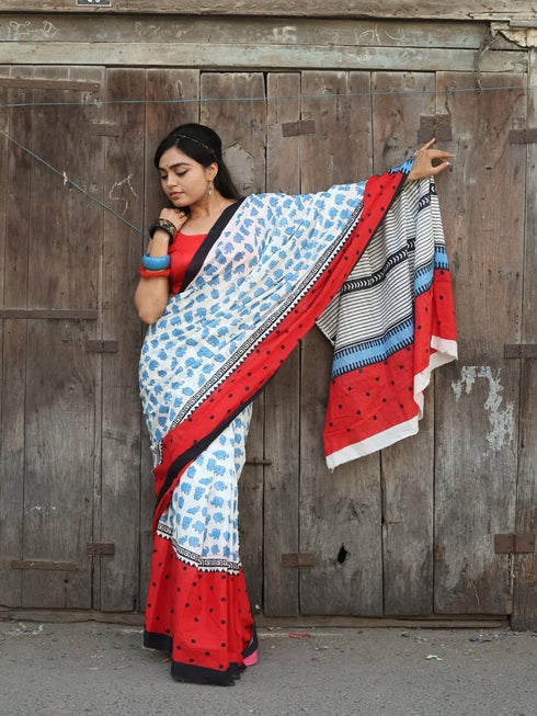Vasthrlay Cotton Elephant Striped Detailing