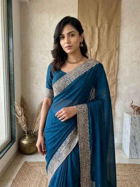 Vasthrlay Embroidery Georgette Unstitched