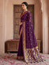 Vasthrlay Georgette Printed Unstitched Maroon Saree